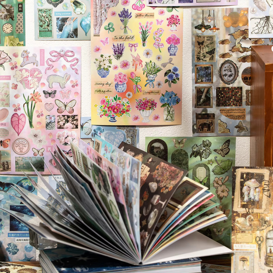 Dekorative Retro-Aufkleber mit Traumthemen in Multicolour für Scrapbook und Notizbücher - Bild 3