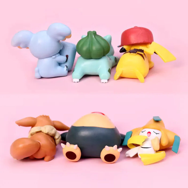 5er Set Pokemon Nap Series Mini-Figuren aus Kunststoff, mehrfarbige Anime-Puppenmodelle zur Dekoration von Auto-Innenraum und Schreibtisch - Bild 2