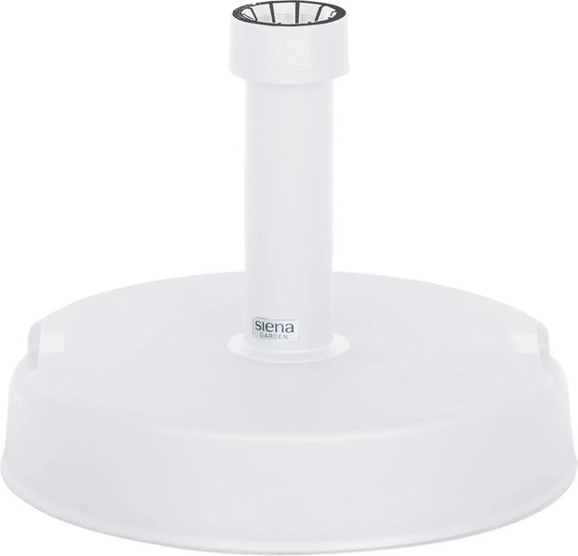 Siena Garden Schirmständer aus Beton und Kunststoff in Weiß für Schirmstöcke Ø 18-38 mm, Durchmesser: 40 cm, Höhe: 9 cm - Bild 1
