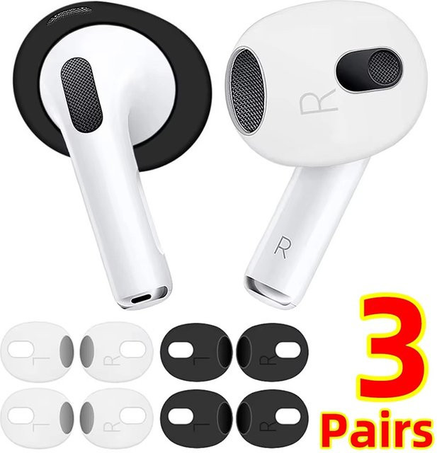 3 Paar dünne Silikon-Ohrstöpsel für Apple AirPods 4 in Schwarz - Bild 1