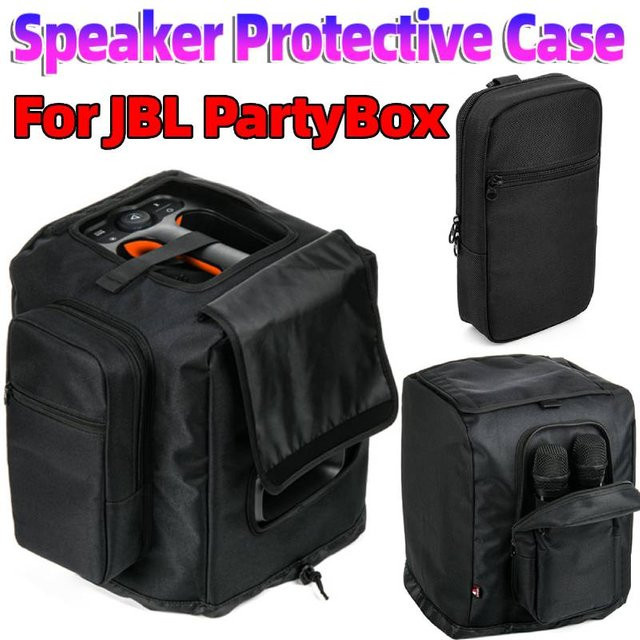 JBL PartyBox Encore Essential Schutzhülle in Schwarz mit seitlicher Mikrofon-Aufbewahrungstasche und staubdichter Reise-Tragetasche - Bild 1