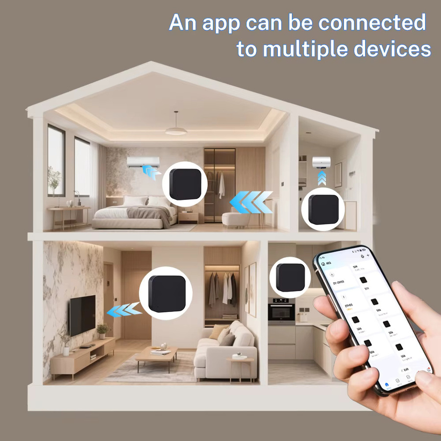 Tuya Smart WiFi Thermometer Hygrometer mit IR-Fernbedienung für AC und TV in Schwarz - Bild 2