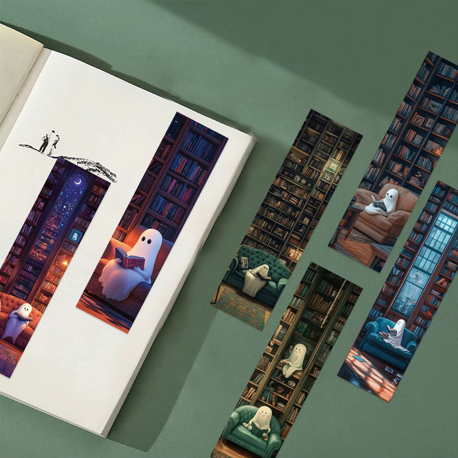 30 Stück dekorative Lesezeichen Geisterlesung an der Bibliothek aus Papier, Multicolor - Bild 2