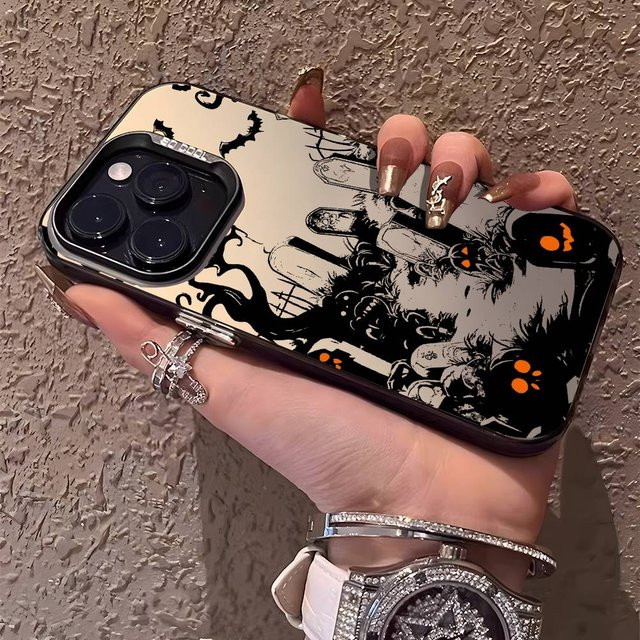 Stoßfeste iPhone Handyhülle mit Fledermaus-Design und Aurora Laser Effekt in Mehrfarbig - Bild 1