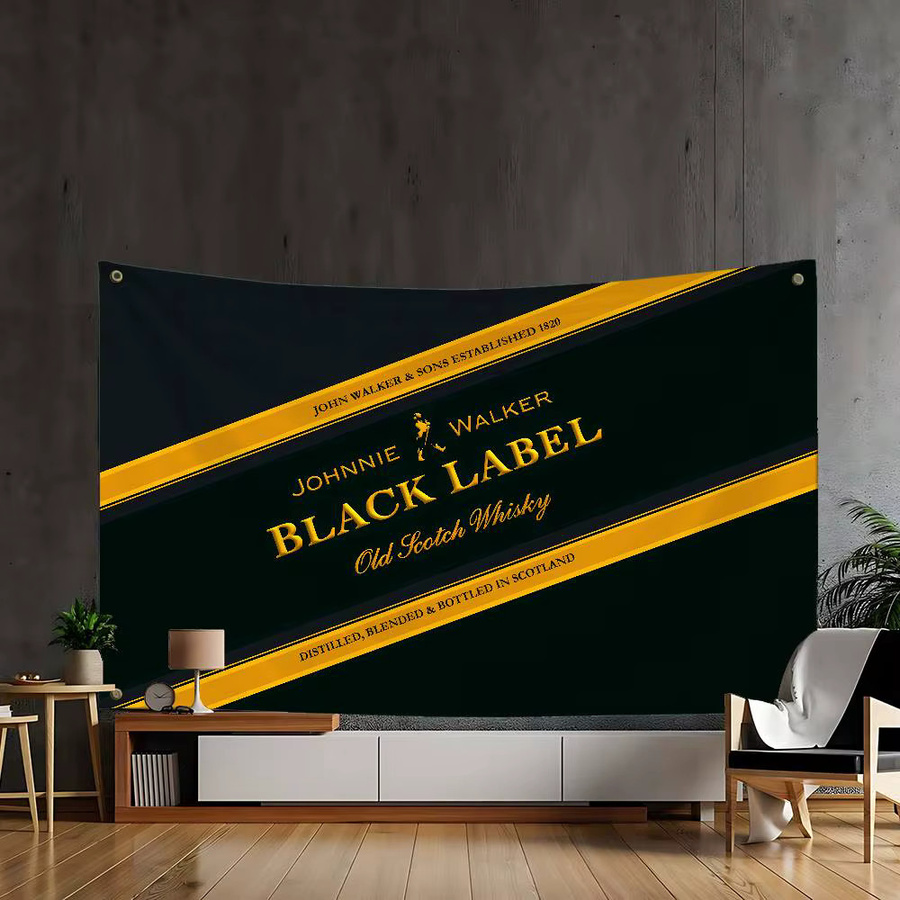 J-Johnnie Walker Wandbanner aus Polyester in Schwarz, rechteckiger Wandteppich zur Dekoration - Bild 4