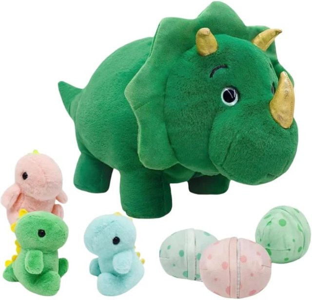 Kidsly Dinosaurier mit Baby-Dino-Ei, Plüschtier, blau, ab 14 Jahren - Bild 1