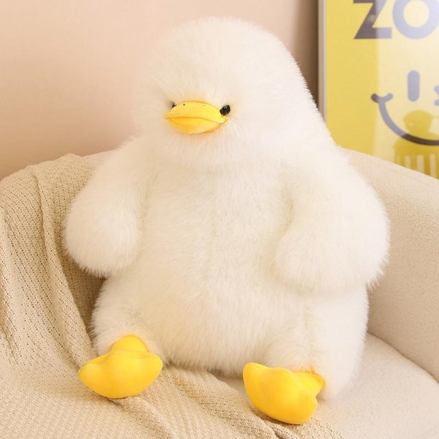 Dun Duck Plüschtier, hockende Ente, weiß, 60cm - Bild 1
