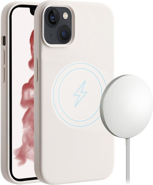 Vivanco Mag Hype Cover für iPhone 14 Plus mit Magnetic Wireless Charging Support in Beige - Bild 1