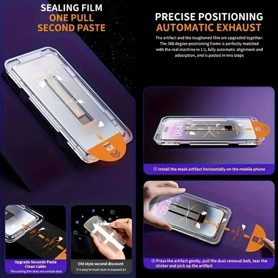 NNBILI Sichtschutz-Displayschutzfolien aus Hartglas mit oleophober Beschichtung für iPhone 17 Pro Air 16 15 14 13 12 Pro Max, 2–3 Stück, transparent - Bild 3