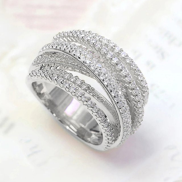 Huitan Ringe, Silber, Zirkonia, Damen - Bild 1