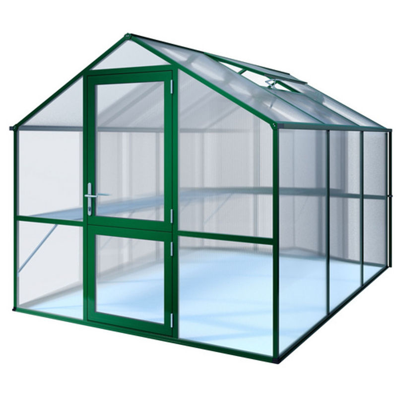 KGT Gewächshaus Rose mit Satteldach und Drehtür, Farbe Grün, 7,53 m², Aluminium und Polycarbonat - Bild 4