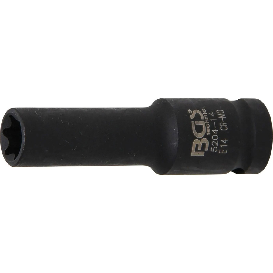 BGS Kraft-Steckschlüssel-Einsatz E-Profil tief SW E14 mm mit 12,5 mm 1/2 Zoll Antrieb - Bild 2
