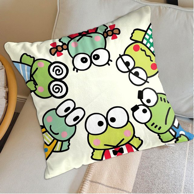 MINISO Kissenbezug Keroppi Kawaii Design, Weiß, B/H: 45 x 45 cm - Bild 1