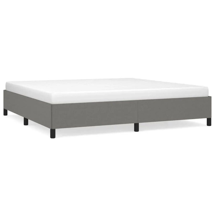vidaXL Bettgestell gepolstert in Dunkelgrau, B/T/H: 200 x 200 x 35 cm - Bild 2