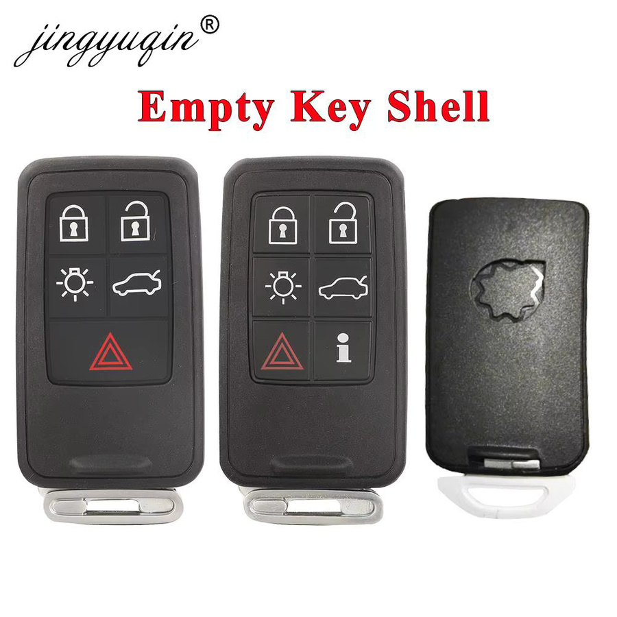Jingyuqin Smart-Autoschlüsselgehäuse für Volvo S60 V60 S80 XC70 XC60 V70 V40 2008-2017 Fernbedienungsersatz, Schwarz, 5/6-Tasten - Bild 1