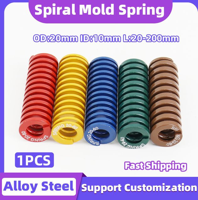 Creamily Form-Stanzfeder mit Spiralprägung und Kompressions-Stanzfunktion, Multicolor, Außendurchmesser: 20 mm, Innendurchmesser: 10 mm, Länge: 20–200 mm - Bild 1