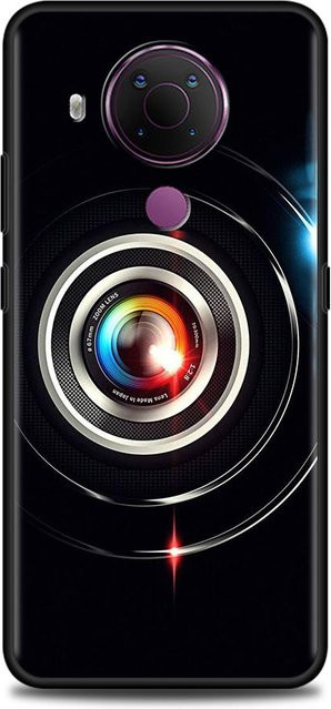 Nokia Handyhülle in Schwarz mit Retro-Kamera-Design aus Softshell-Silikon für verschiedene Modelle wie Nokia 7.2, G10, 5.4, 5.3, 3.4, 8.3, 1.4, 2.4, X10, X20, XR20 und 2.2 - Bild 1