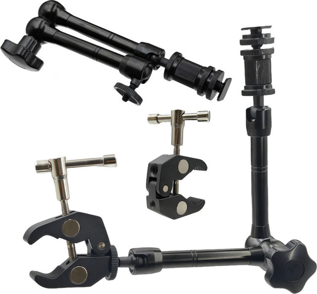 VeFly Magic Arm aus Metall mit Super-Klemme in Schwarz, 27,9 cm für Action-Kameras, DSLR-LCD-Monitore, LED-Leuchten und Handy-Zubehör - Bild 1