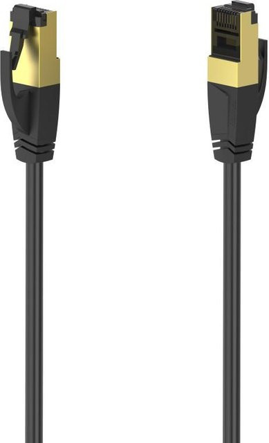 Hama Netzwerkkabel CAT-8 Ethernet LAN Kabel S/FTP geschirmt RJ45 Schwarz, Länge: 3,00 m - Bild 1