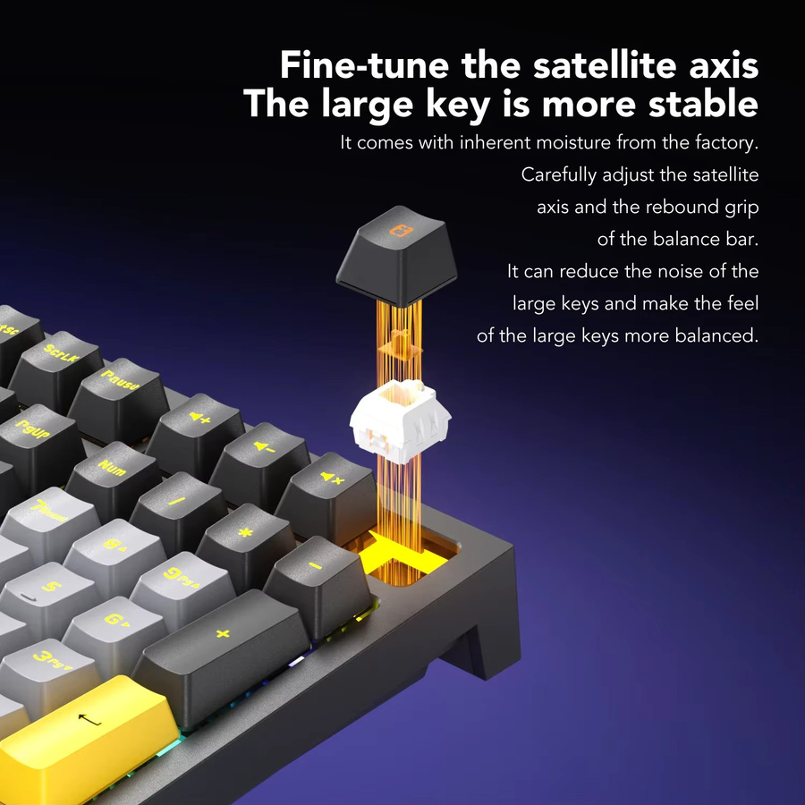 RESAUDGINE Mechanische Gaming-Tastatur mit 108 Tasten und LED-Hintergrundbeleuchtung in Grün für PC und Mac - Bild 2