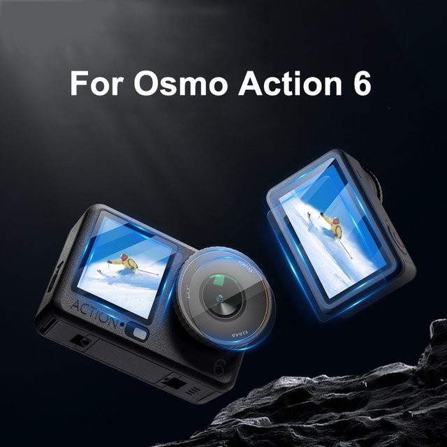 DJI Osmo Action 6 Displayschutzfolie und Linsenschutz aus gehärtetem Glas, transparent - Bild 1