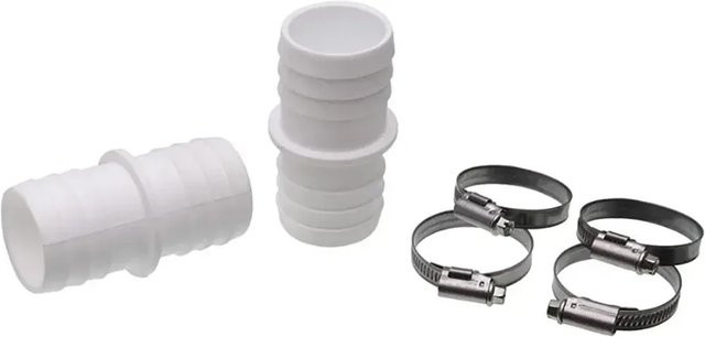 Summer Fun Schlauchverbinder aus Kunststoff Ø 32 mm im 2er Pack inklusive 4 Schlauchklemmen - Bild 1