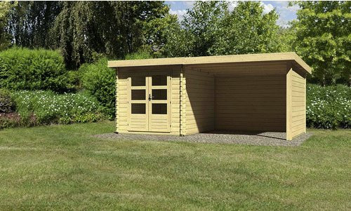KARIBU Gartenhaus Bastrup 5 aus Holz in Beige mit B/H/T: 519 x 222 x 297 cm - Bild 1