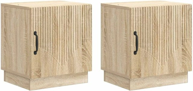 vidaXL Nachttisch 2er Set Sonoma-Eiche Vintage Holzwerkstoff B: 43 cm, T: 34,5 cm, H: 47 cm - Bild 1