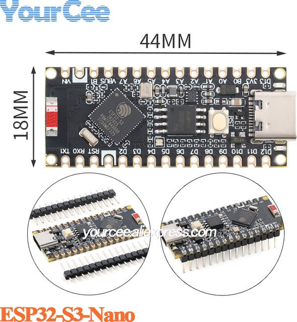 ESP32-S3-Nano Programmierbarer Controller Core Entwicklungsboard-Modul mit Wi-Fi und Bluetooth von Your Cee in Schwarz - Bild 1