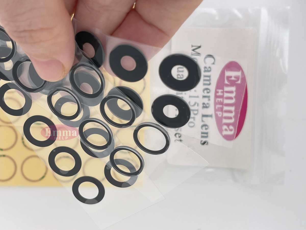 EmmaHelp 10er-Set Rückkameraglas Ersatz-Set für iPhone 15 14 13 12 11 Pro Max XR X XS SE 7 8 Objektivabdeckung Aufkleber - Bild 3