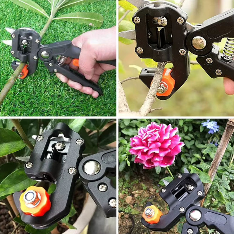 Professionelle Pfropfschere für den Garten mit zwei SK5-Schneidklingen in Schwarz zum Schneiden von Ästen und Obstbäumen - Bild 5