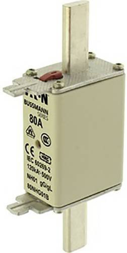 Eaton NH-Sicherung 80NHG01B mit mechanischer Sicherungsanzeige, Größe 1, 80A, 500V, 3 Stück, Weiß - Bild 1
