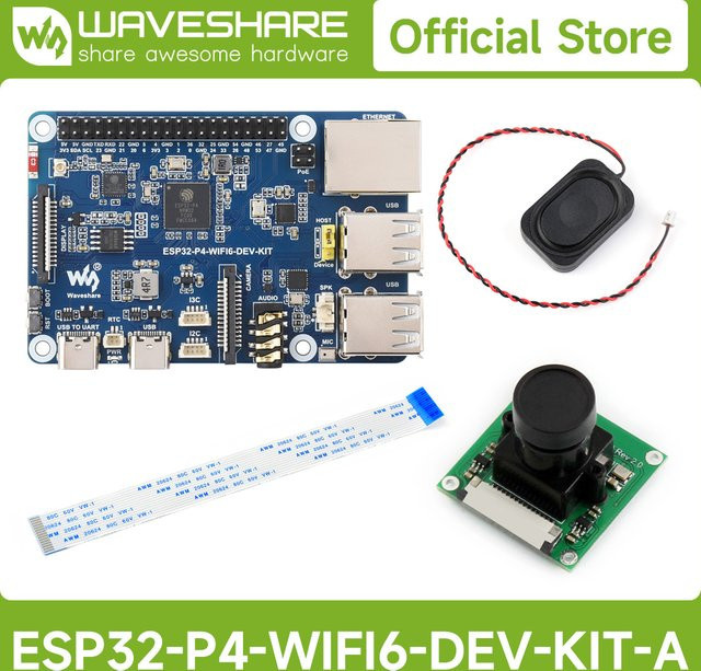 Waveshare ESP32-P4-WIFI6-DEV-KIT Entwicklungsboard mit ESP32-P4 und ESP32-C6 sowie reichhaltigen Mensch-Maschine-Schnittstellen und WLAN in Blau - Bild 1