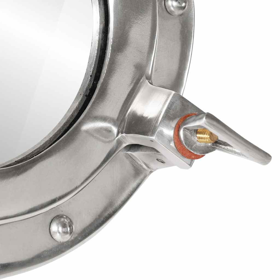 vidaXL Bullaugen-Spiegel für die Wandmontage in Silber, rund, Durchmesser: 23 cm, aus Aluminium und Glas - Bild 2