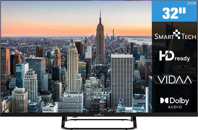 Smart Tech Smart TV 32HV02V in Schwarz mit 32 Zoll HD-Auflösung, VIDAA, Bluetooth und Triple-Tuner - Bild 1