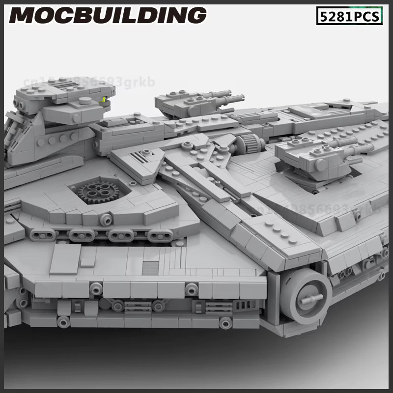MOCBUILDING Weltraum Schlachtschiff und Starfighter DIY Ziegel Modell Set in Grau - Bild 4