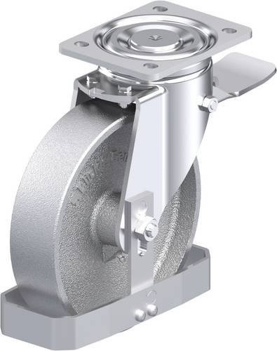 Blickle Stahlblech-Lenkrolle LH-G 200G-ST-FS in Silber/Grau mit 200 mm Rad-Durchmesser und 900 kg Tragfähigkeit - Bild 1