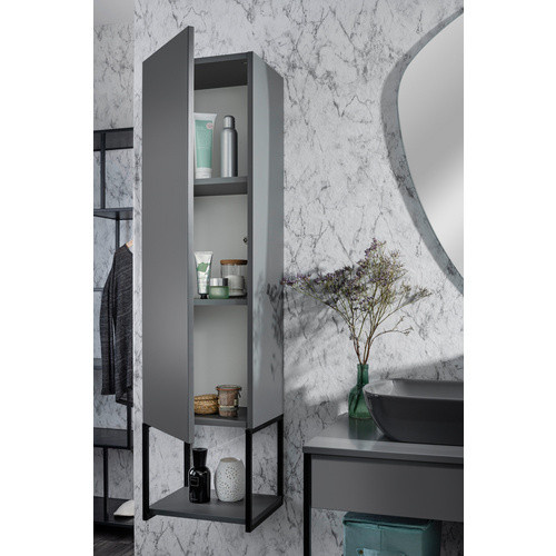Fackelmann Midischrank New York Grau mit 1 Tür und Soft-Close-Funktion, B/H/T: 33 x 102 x 28,2 cm - Bild 2