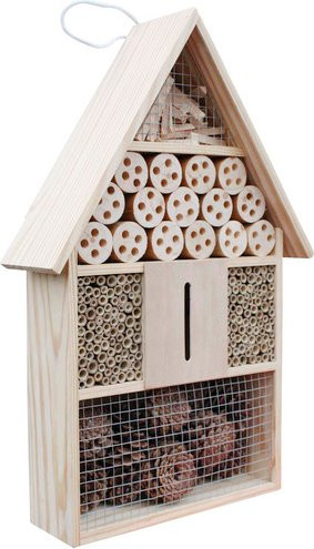 HABAU Insektenhotel aus Kiefernholz mit 150 Brutfächern und Füllmaterial in Beige - Bild 1