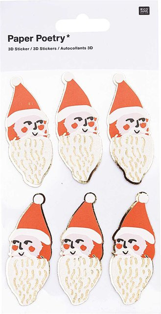 Rico Design Paper Poetry 3D Sticker Nostalgic Christmas Nikoläuse in Rot-Weiß - Bild 1