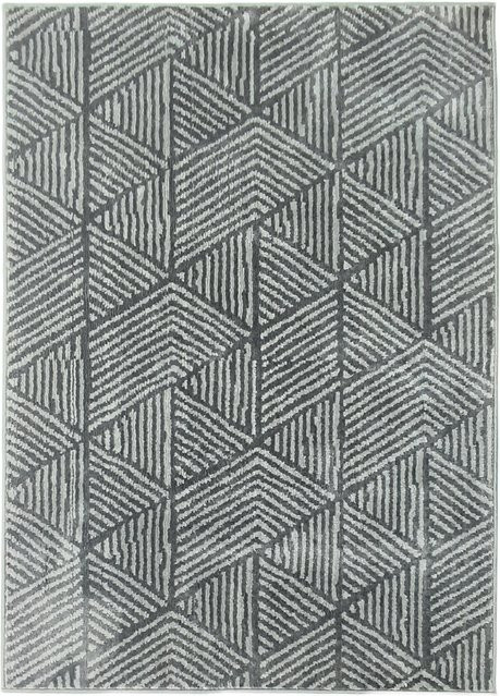 HOMCOM Wohnzimmerteppich im modernen Streifen-Design, waschbarer Flächenteppich für Wohnzimmer und Schlafzimmer, Dunkelgrau, B: 150 cm, T: 80 cm - Bild 1