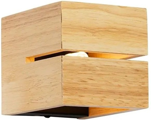 QAZQA Rustikale Wandleuchte aus Eichenholz mit Up-Down-Lichtfunktion und dimmbarer Warmweiß-Beleuchtung - Bild 1