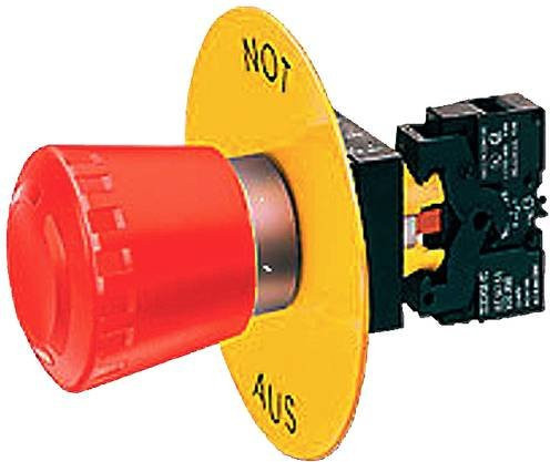 Siemens Unterlegschild rund NOT-AUS Gelb Ø 19mm 3SB2908-2AK - Bild 1