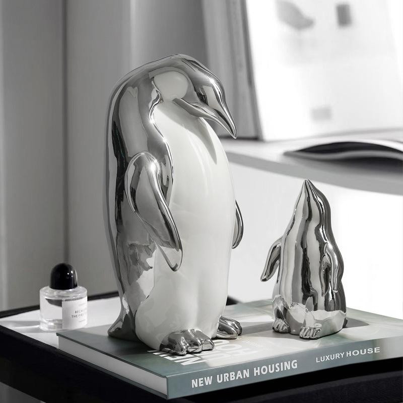 Silver Family Keramik-Pinguin Dekofigur in Silber - Bild 2
