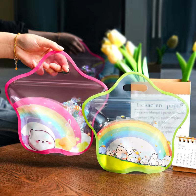 50 Stück sternförmige Verpackungsbeutel mit Cartoon-Druck in Mehrfarbig für Süßigkeiten und Kosmetik - Bild 2