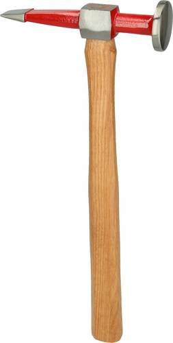KS Tools Karosserie-Flachspitzhammer mit geradem Kopf aus Stahl und Holzgriff, Mehrfarbig - Bild 1