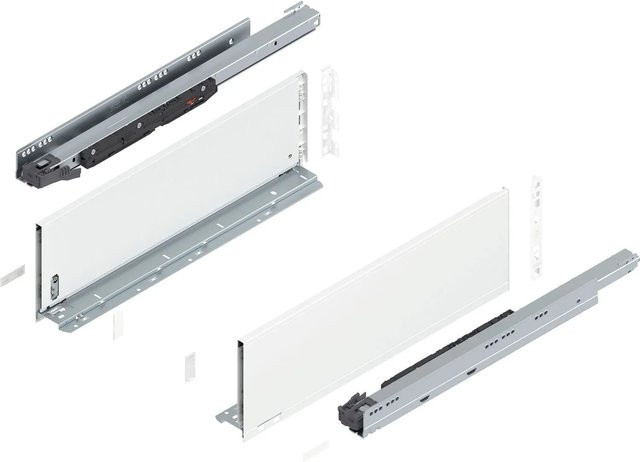 Blum Legrabox Pure Set Schubladenauszug mit Tip-On Vollauszug, Farbe: Seidenweiß, Tiefe: 550 mm, 1 Paar - Bild 1