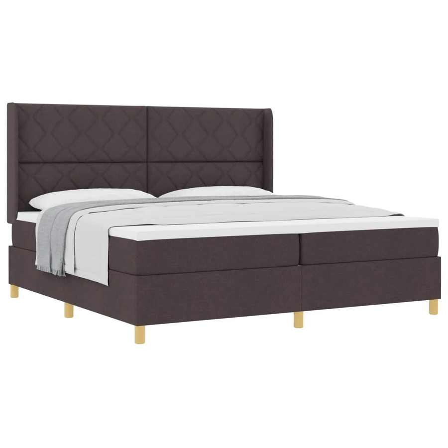 vidaXL Boxspringbett mit Matratze und Taschenfederkern in Dunkelbraun, B/T/H: 200 x 200 x 280 cm - Bild 2
