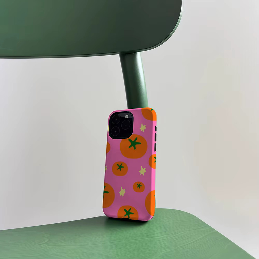 CaseLumi Matte Bumper MagSafe Hülle für iPhone 17 16 15 14 13 Pro Max mit Rosa Tomaten-Print - Bild 4