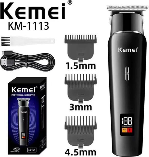Kemei KM-1113 Mini Barber Trimmer, Herren, Schwarz - Bild 1